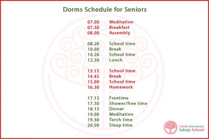 CISS Dorm Schedule Seniors 2021 22